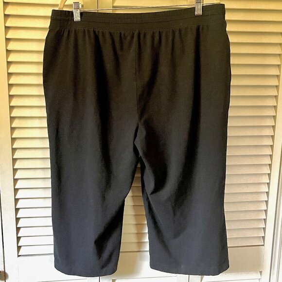 Karen Scott Sport * Capris * Sz 0X (14W) * Black * Cotton/Spandex * Drawstring - Picture 4 of 4